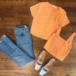 Zara Cardigan and Crop Top Set